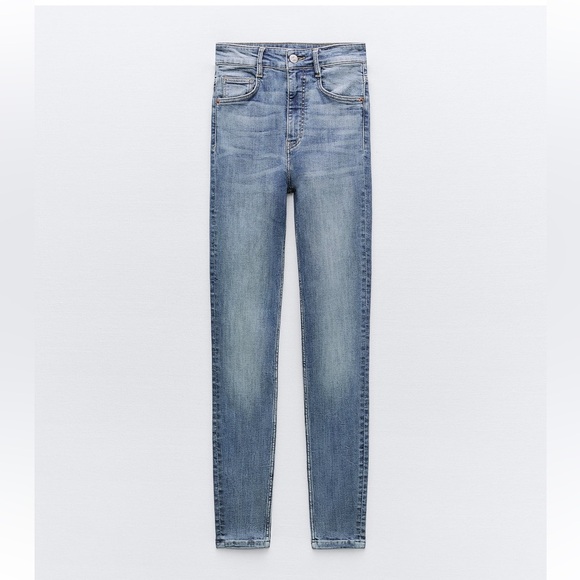 ZARA SCULPTED HIGH RISE TRF SKINNY JEANS - Picture 4 of 6